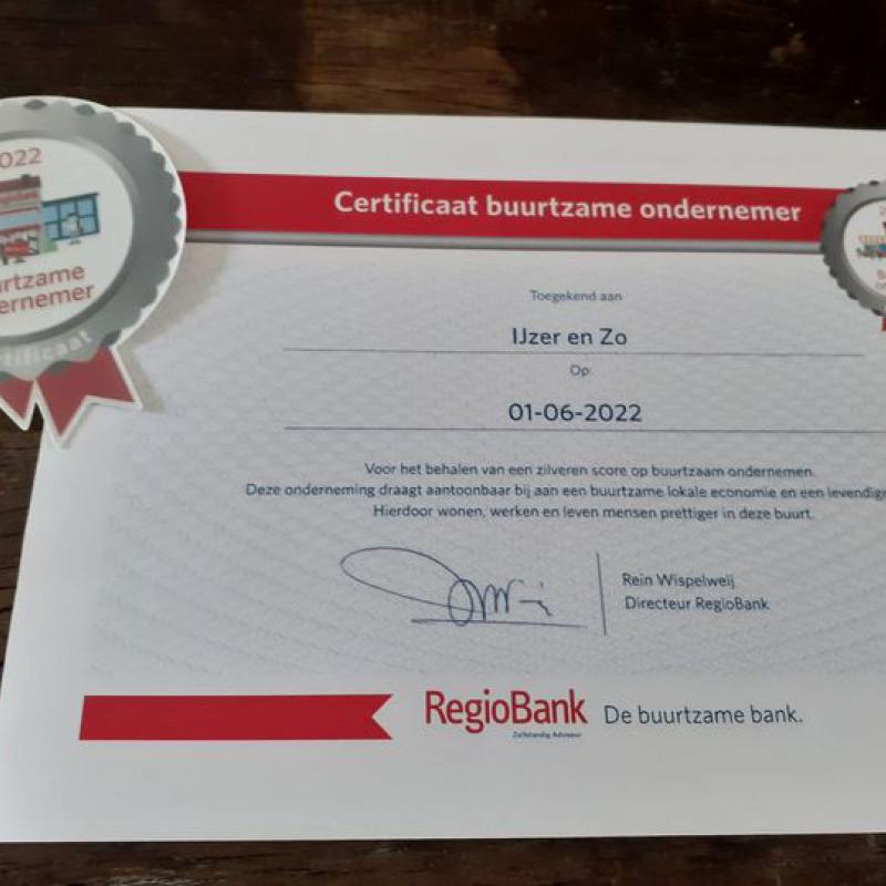 Vandaag certificaat ontvangen 